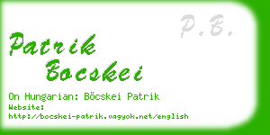 patrik bocskei business card